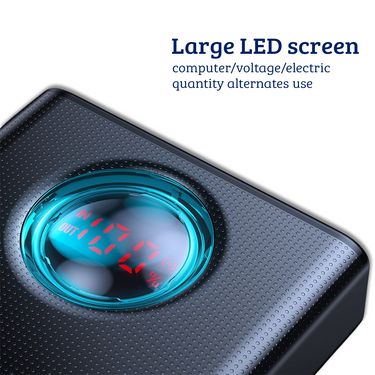 Amblight Digital Display Fast Charge Power Bank 30000mAh 65W QC3.0-Black